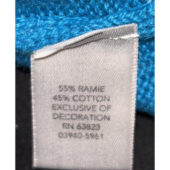 NEW Christopher & Banks Womens Sweater Vest Small Turquoise Winter Snowflakes 3D - Picture 8 of 9